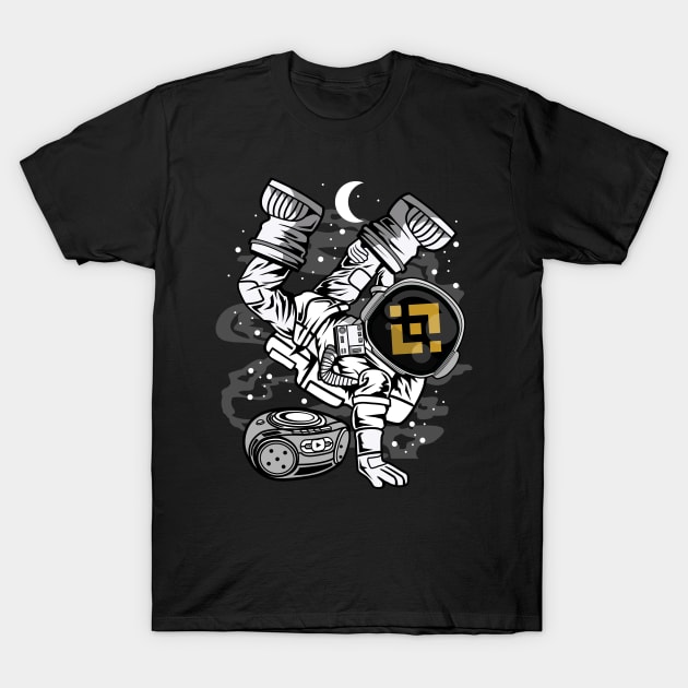 Hiphop Astronaut Binance BNB Coin To The Moon Crypto Token Cryptocurrency Wallet Birthday Gift For Men Women Kids T-Shirt by Thingking About